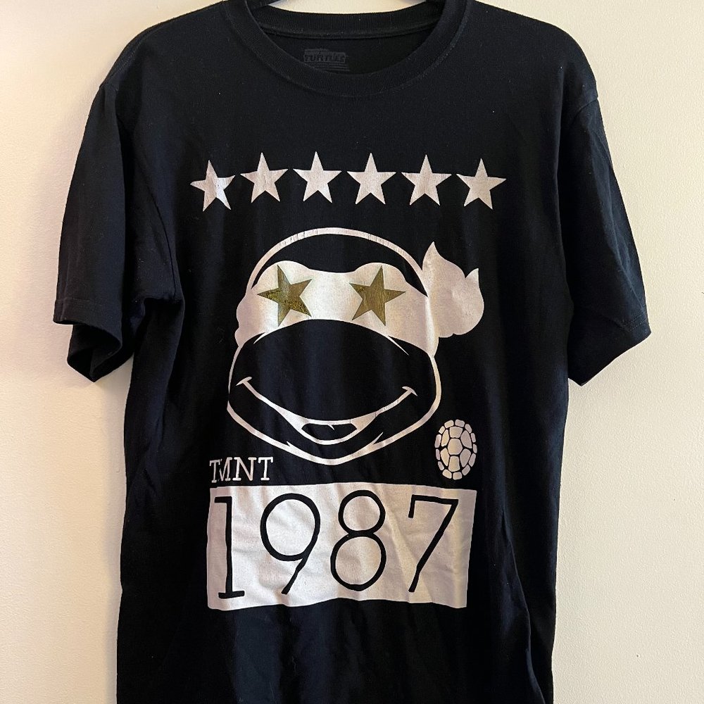 Teenage Mutant Ninja Turtles TMNT Men's Black Short Sleeve Printed Tee - Medium